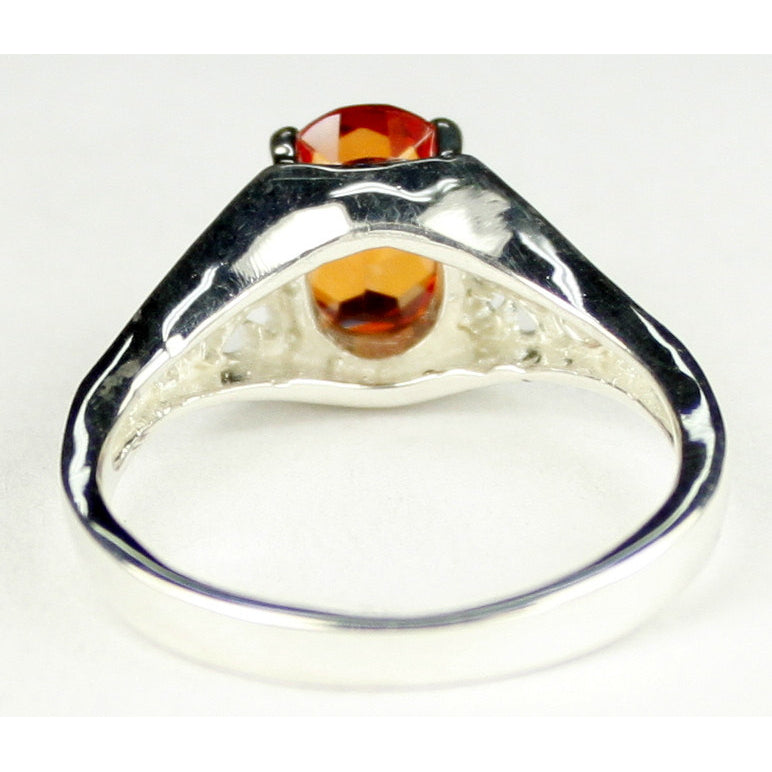 Sterling Silver Ladies Ring Created Padparadsha Sapphire SR005 Image 4