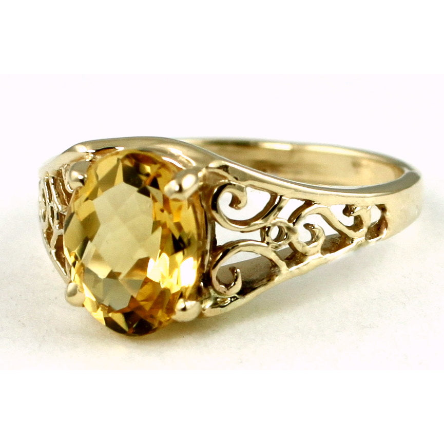 10K Gold Ladies Ring Genuine Citrine R005 Image 2