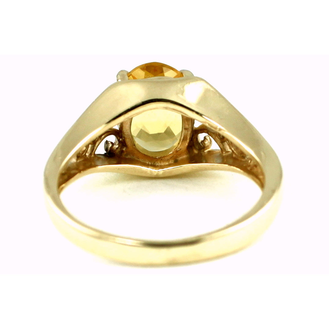 10K Gold Ladies Ring Genuine Citrine R005 Image 4