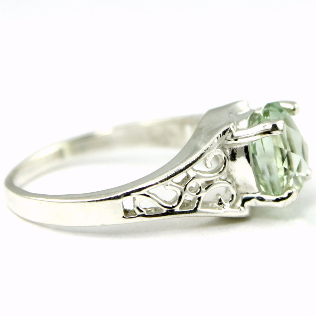 Sterling Silver Ladies Ring Green Amethyst SR005 Image 3