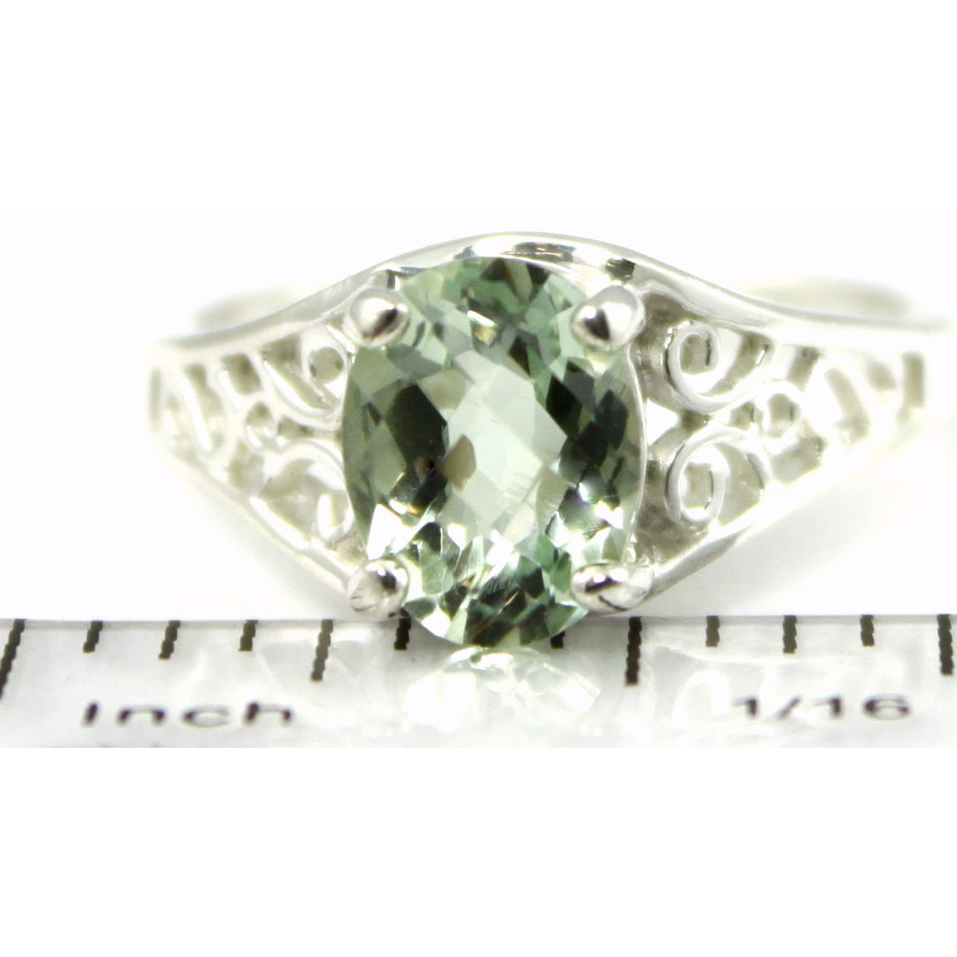 Sterling Silver Ladies Ring Green Amethyst SR005 Image 4