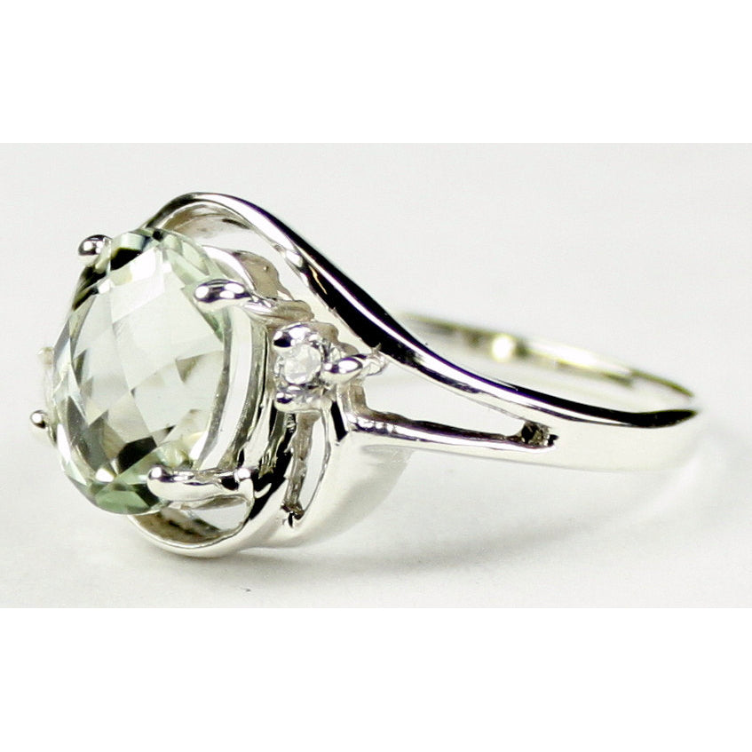 Sterling Silver Ladies Ring Green Amethyst SR021 Image 2