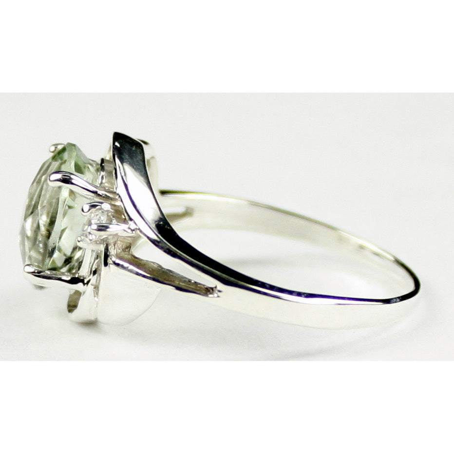 Sterling Silver Ladies Ring Green Amethyst SR021 Image 3