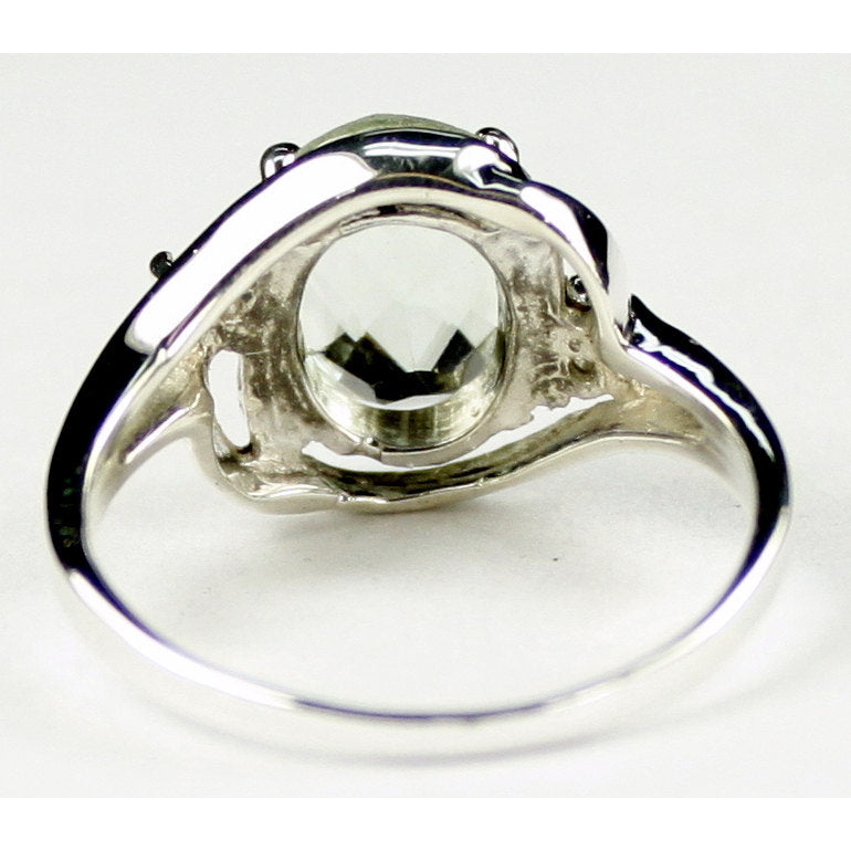 Sterling Silver Ladies Ring Green Amethyst SR021 Image 4