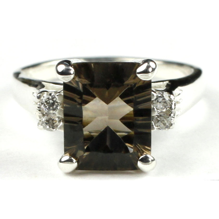 SR221 Smoky Quartz 925 Sterling Silver Ring Image 1