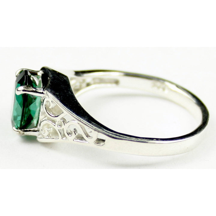 Sterling Silver Ladies Ring Created Emerald SR005 Image 3