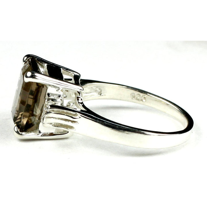 SR221 Smoky Quartz 925 Sterling Silver Ring Image 3