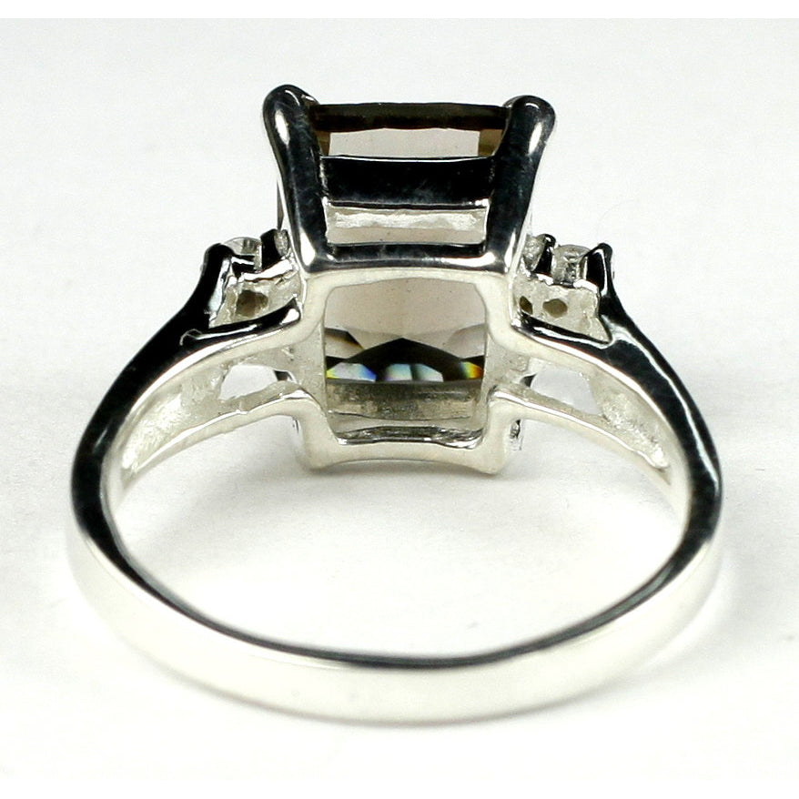 SR221 Smoky Quartz 925 Sterling Silver Ring Image 4