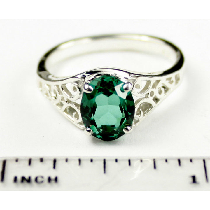 Sterling Silver Ladies Ring Created Emerald SR005 Image 4