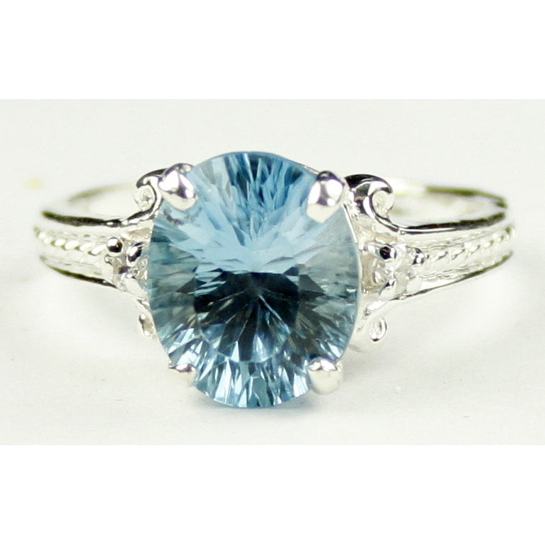 SR136 4.5 cts Quantum Cut Swiss Blue Topaz 925 Sterling Silver Ring Image 1