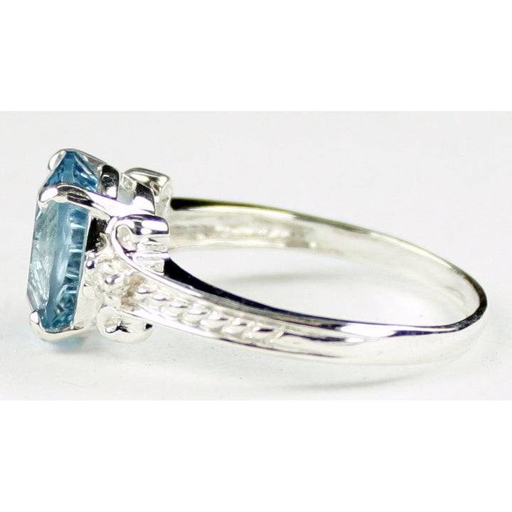 SR136 4.5 cts Quantum Cut Swiss Blue Topaz 925 Sterling Silver Ring Image 3