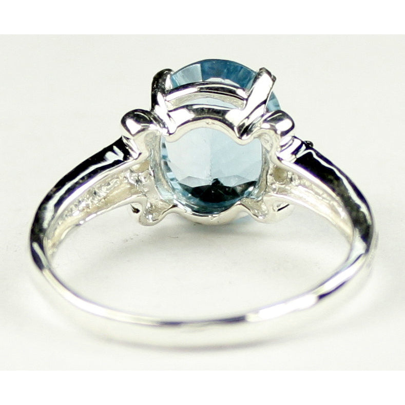 SR136 4.5 cts Quantum Cut Swiss Blue Topaz 925 Sterling Silver Ring Image 4