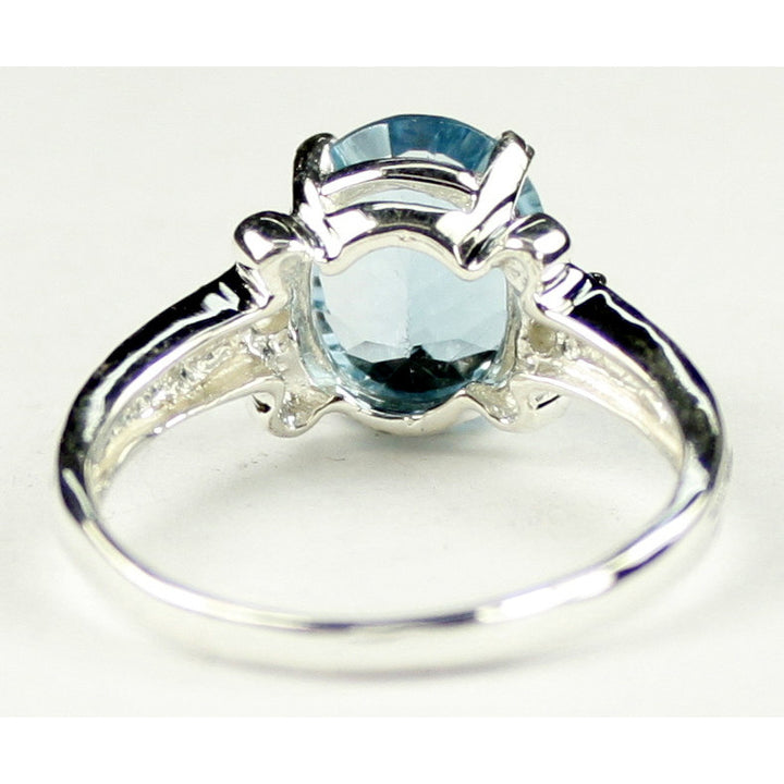 SR136 4.5 cts Quantum Cut Swiss Blue Topaz 925 Sterling Silver Ring Image 4