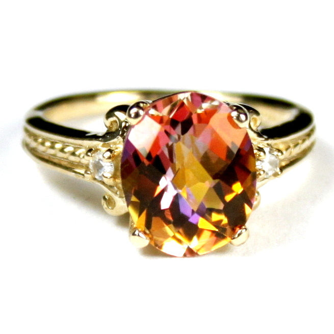 10KY Gold Ring Twilight Fire Topaz R136 Image 1