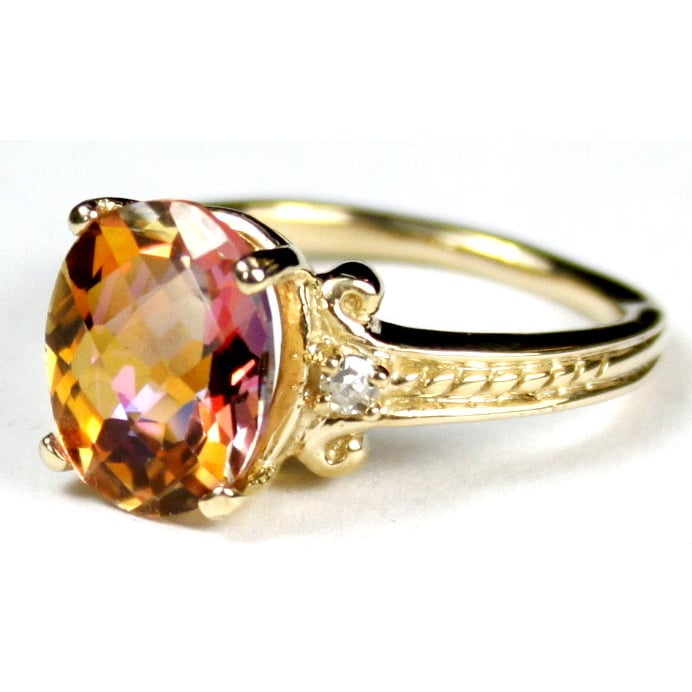 10KY Gold Ring Twilight Fire Topaz R136 Image 2