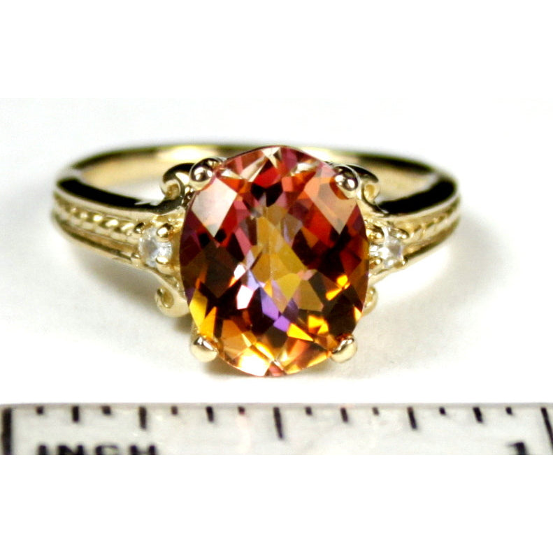 10KY Gold Ring Twilight Fire Topaz R136 Image 4