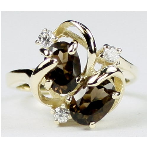 10K Gold Ladies Ring Smoky Quartz R016 Image 1