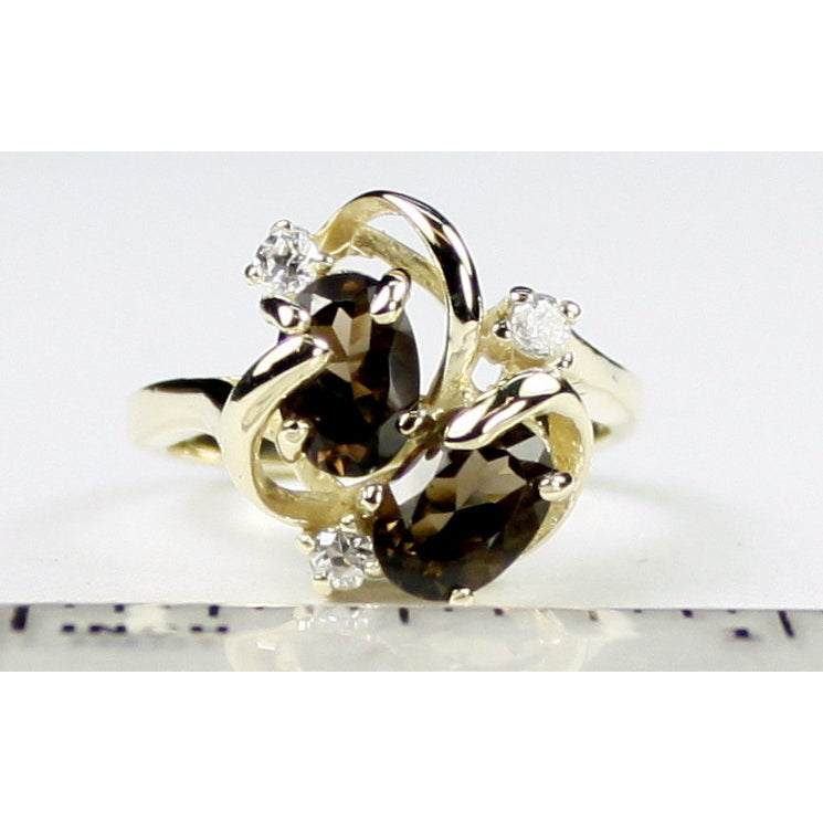 10K Gold Ladies Ring Smoky Quartz R016 Image 4