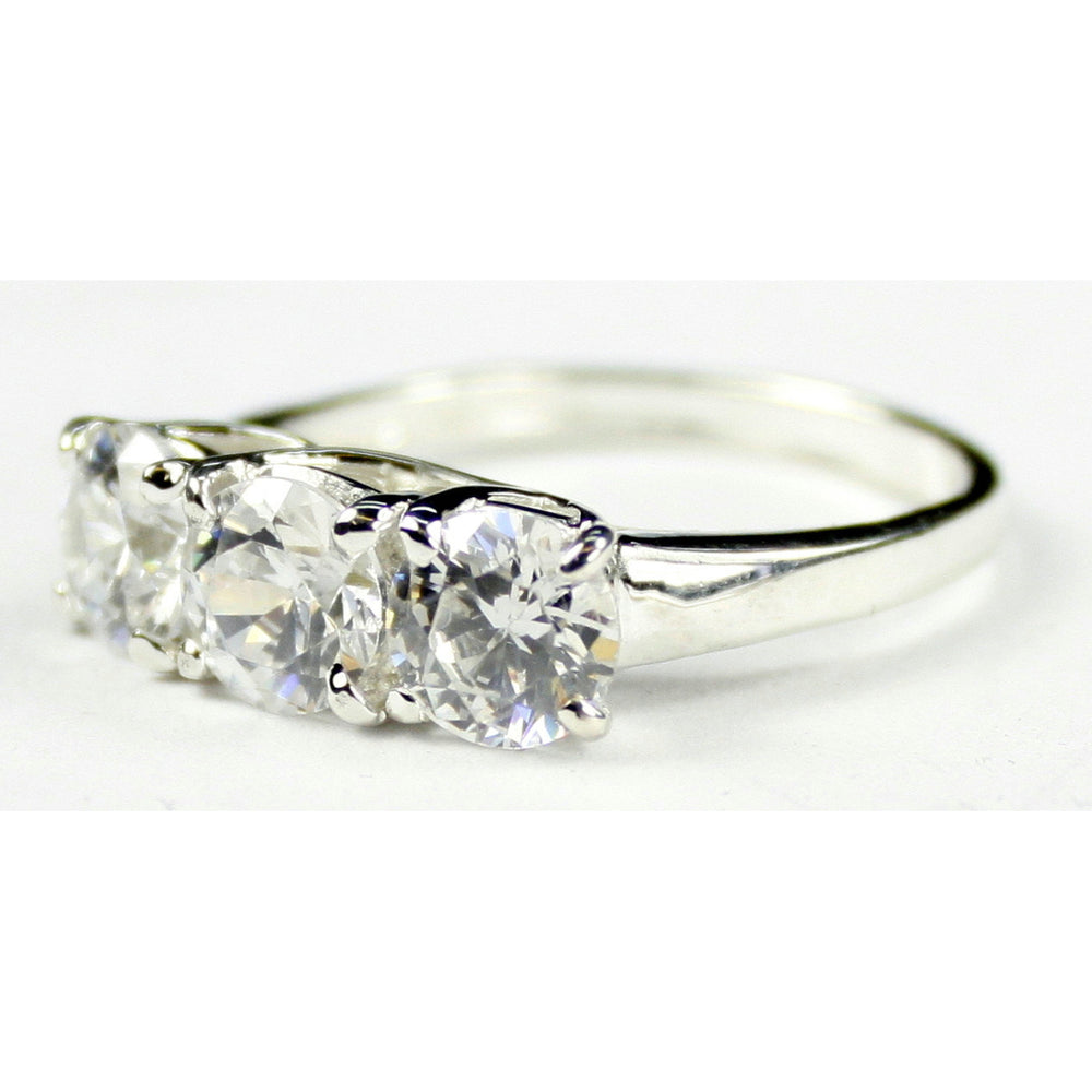 SR255Three 1 ct Cubic Zirconia925 Sterling Silver Ring Image 2