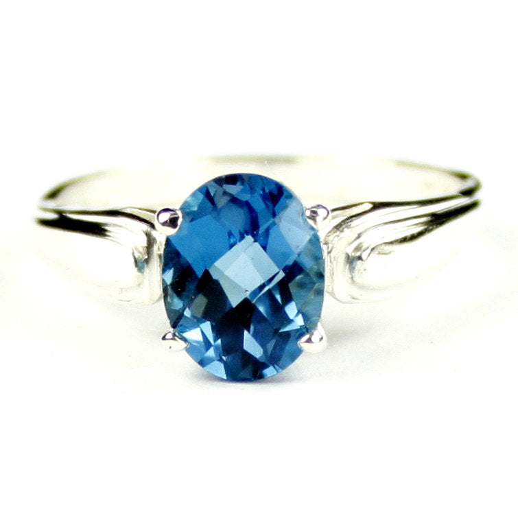 Sterling Silver Ladies Ring London Blue Topaz SR058 Image 1