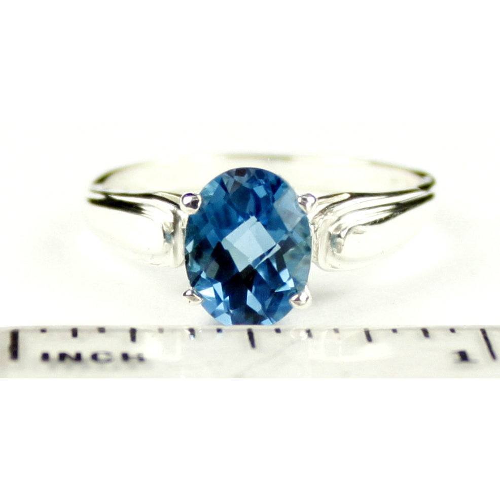 Sterling Silver Ladies Ring London Blue Topaz SR058 Image 4