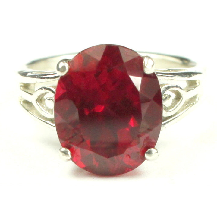 SR139 Created Ruby 925 Sterling Silver Ring Image 1