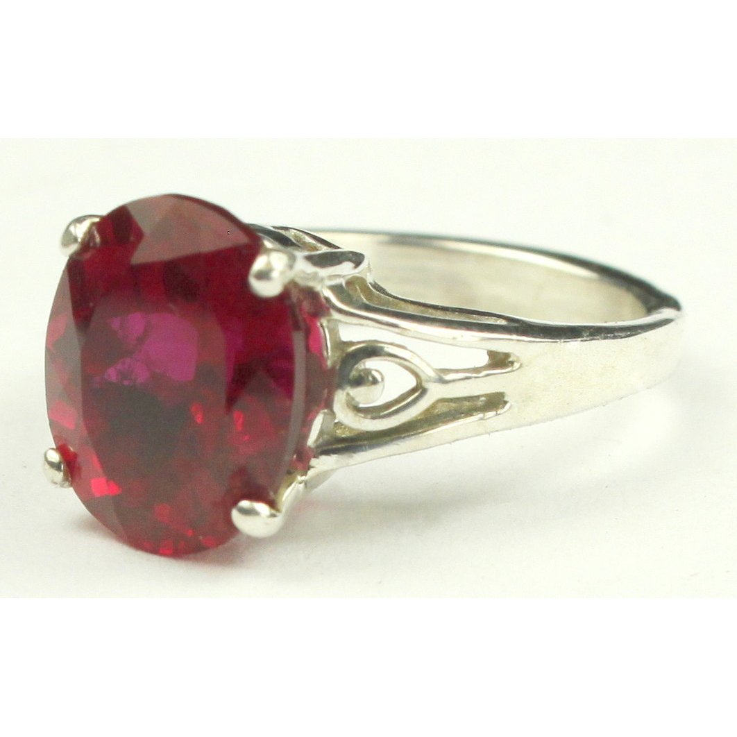 SR139 Created Ruby 925 Sterling Silver Ring Image 2