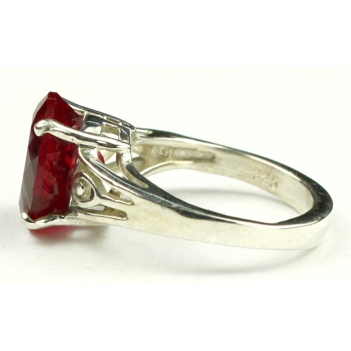 SR139 Created Ruby 925 Sterling Silver Ring Image 3