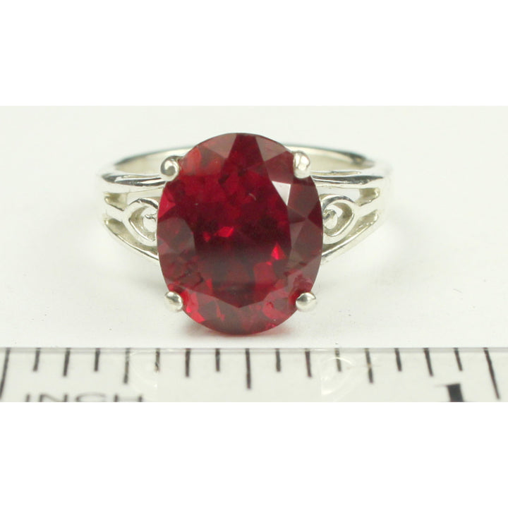 SR139 Created Ruby 925 Sterling Silver Ring Image 4