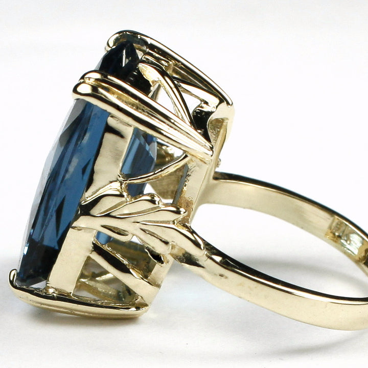 10K Gold Ring London Blue Topaz R039 Image 3
