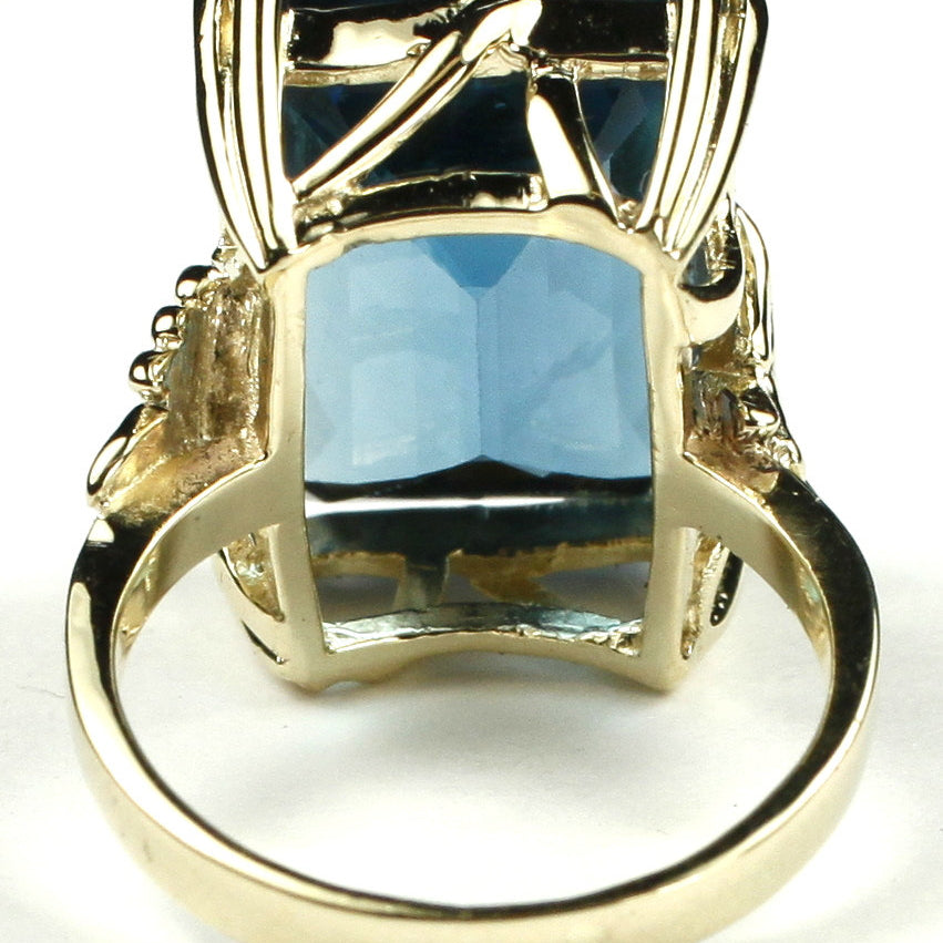 10K Gold Ring London Blue Topaz R039 Image 4