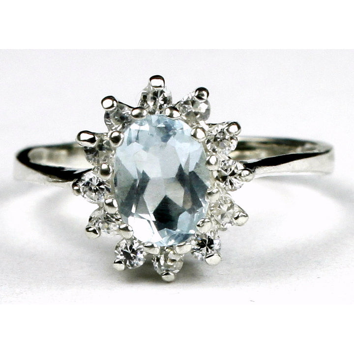 SR235 Aquamarine 925 Sterling Silver Ring Image 1