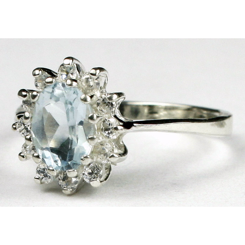 SR235 Aquamarine 925 Sterling Silver Ring Image 2