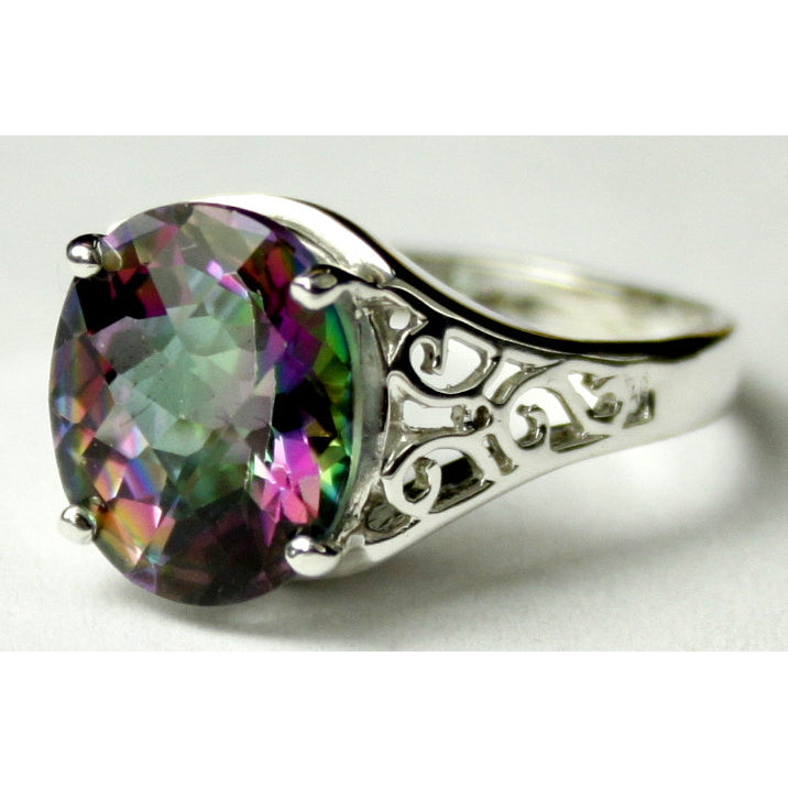 SR057 12x10mm 6 ct Mystic Fire Topaz 925 Sterling Silver Ring Image 2