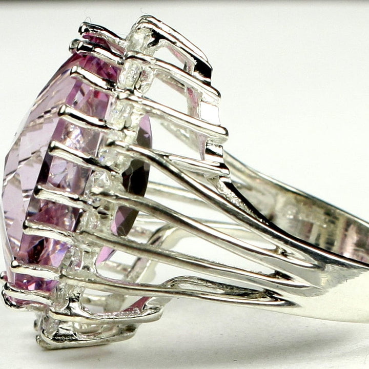 Sterling Silver Halo Ring Pure Pink Topaz SR270 Image 3