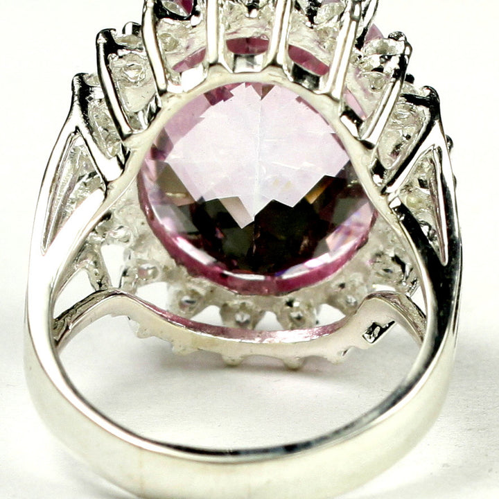 Sterling Silver Halo Ring Pure Pink Topaz SR270 Image 4