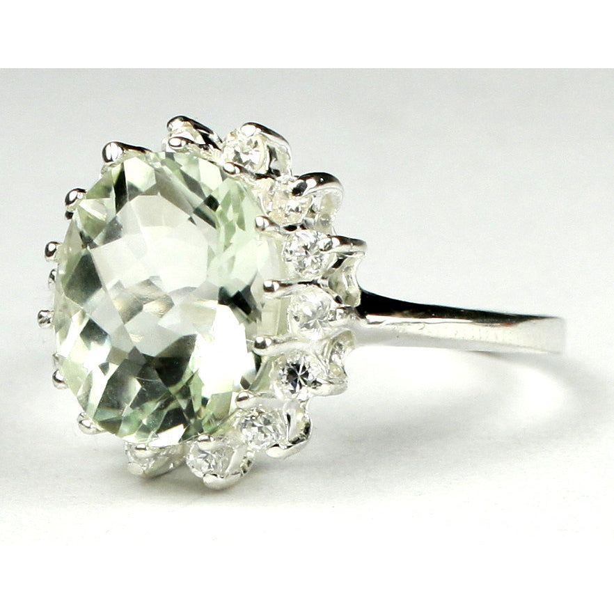 SR283 Green Amethyst (Prasiolite) 925 Sterling Silver Ring Image 2