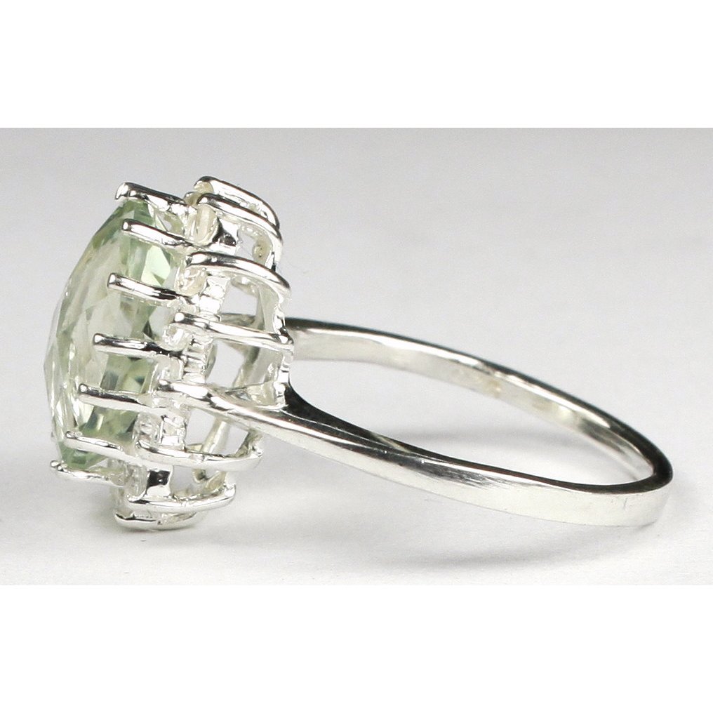 SR283 Green Amethyst (Prasiolite) 925 Sterling Silver Ring Image 3