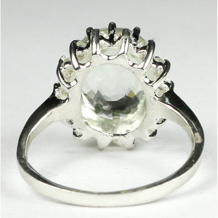 SR283 Green Amethyst (Prasiolite) 925 Sterling Silver Ring Image 4