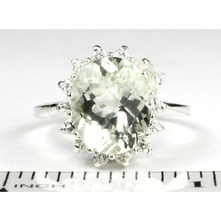 SR283 Green Amethyst (Prasiolite) 925 Sterling Silver Ring Image 4