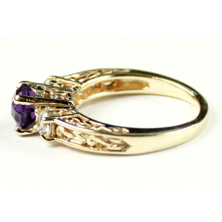 R254Brazilian Amethyst w/ 2 Accents10KY Gold Ring Image 3