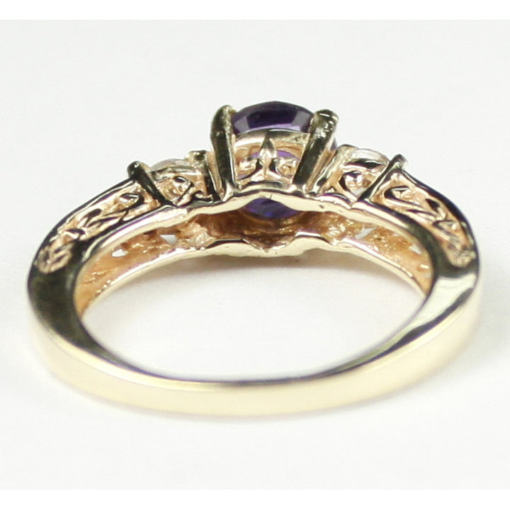 R254Brazilian Amethyst w/ 2 Accents10KY Gold Ring Image 4