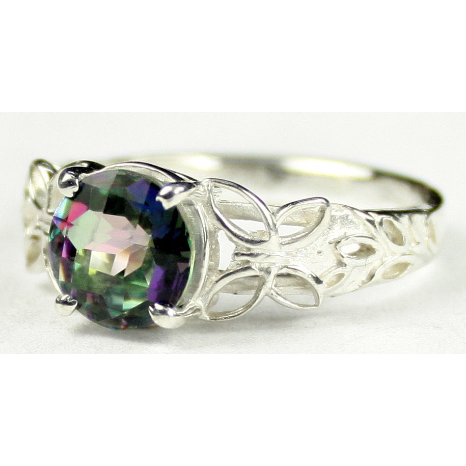 SR292 Mystic Fire Topaz 925 Sterling Silver Butterfly Filigree Ring Image 2