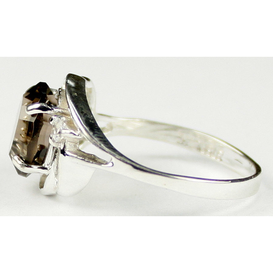 Sterling Silver Ladies Ring Smoky Quartz SR021 Image 3