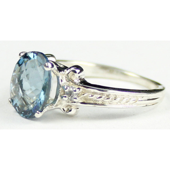 SR136 Swiss Blue Topaz 925 Sterling Silver Ring Image 2