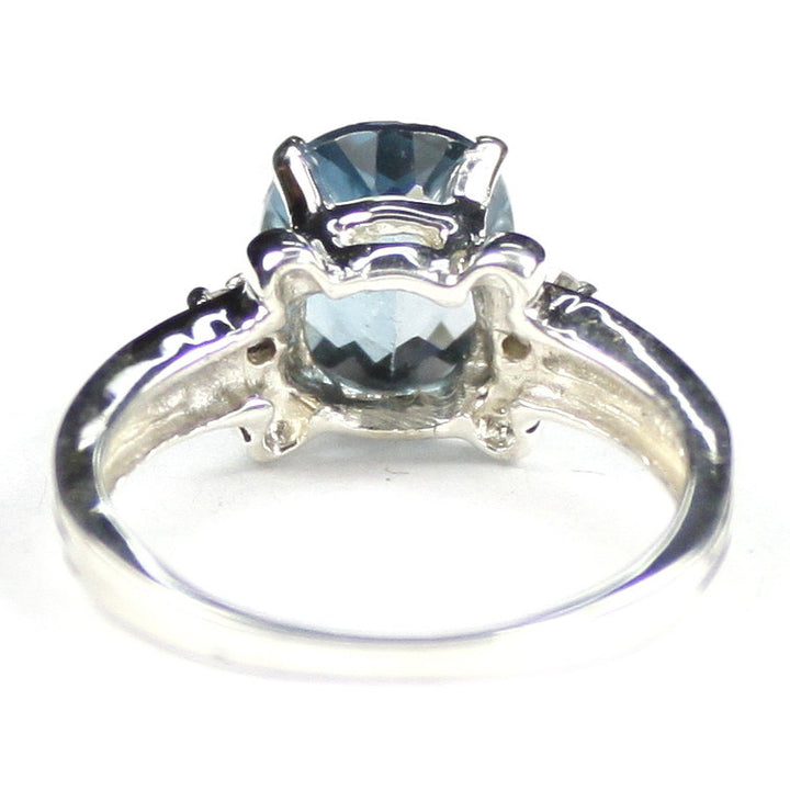 SR136 Swiss Blue Topaz 925 Sterling Silver Ring Image 4