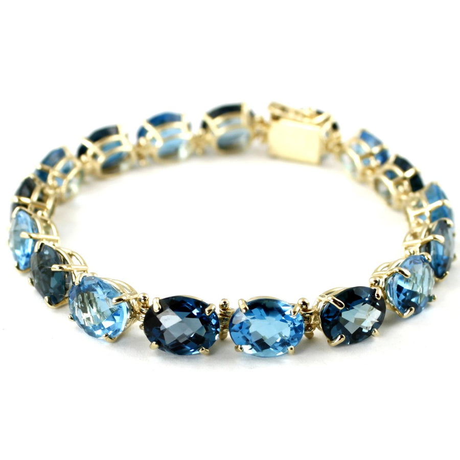 10KY Gold Bracelet London and Swiss Blue Topaz B003 Image 1
