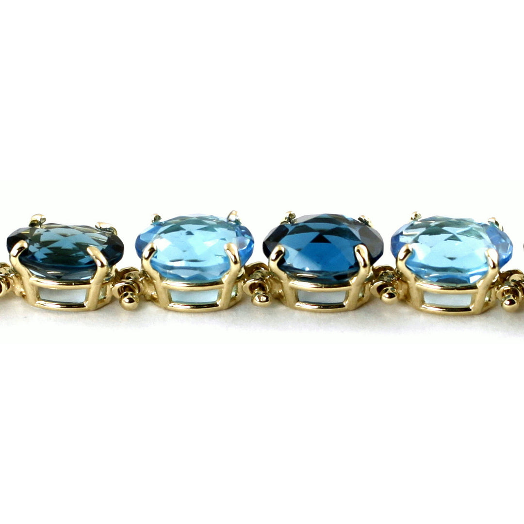 10KY Gold Bracelet London and Swiss Blue Topaz B003 Image 3