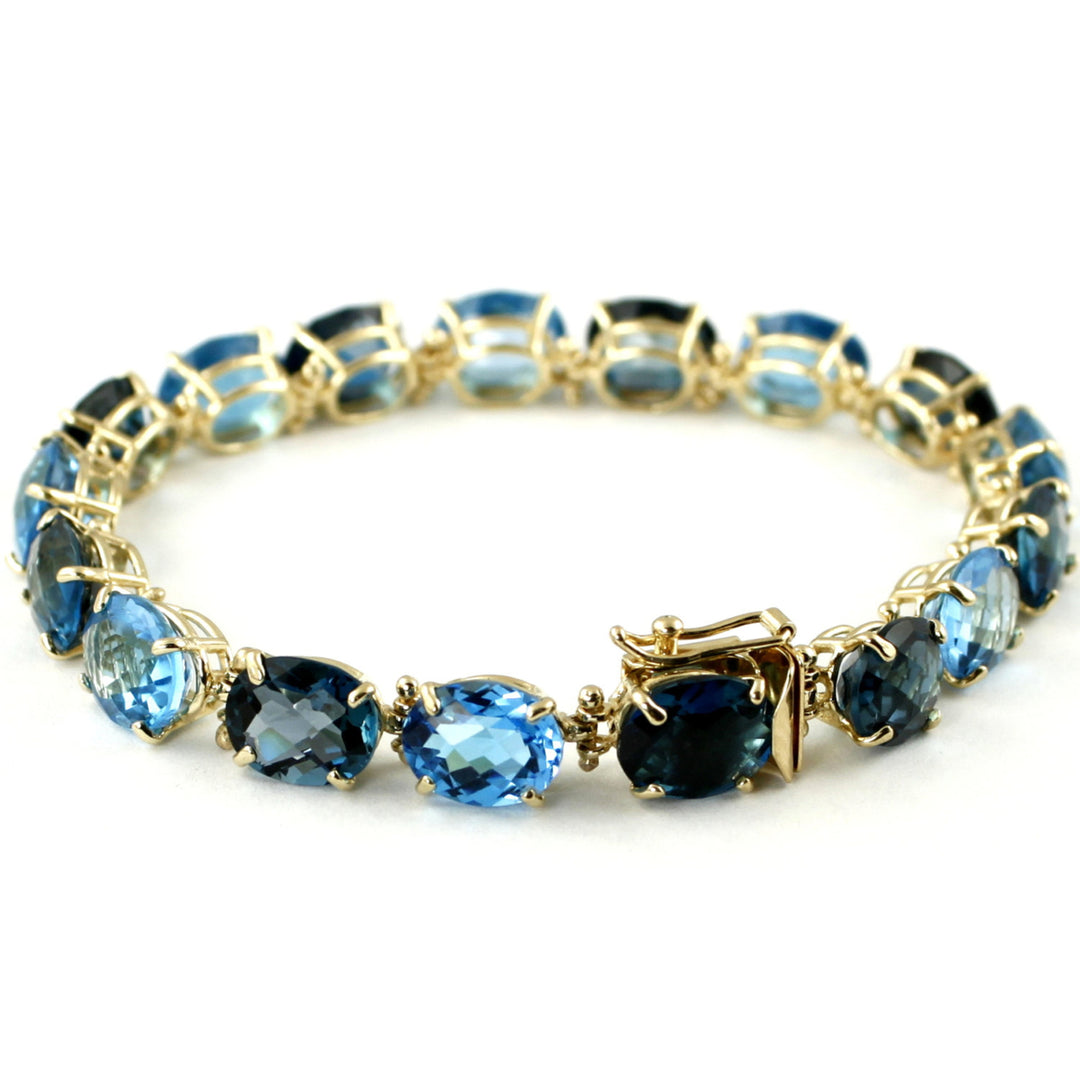 10KY Gold Bracelet London and Swiss Blue Topaz B003 Image 4