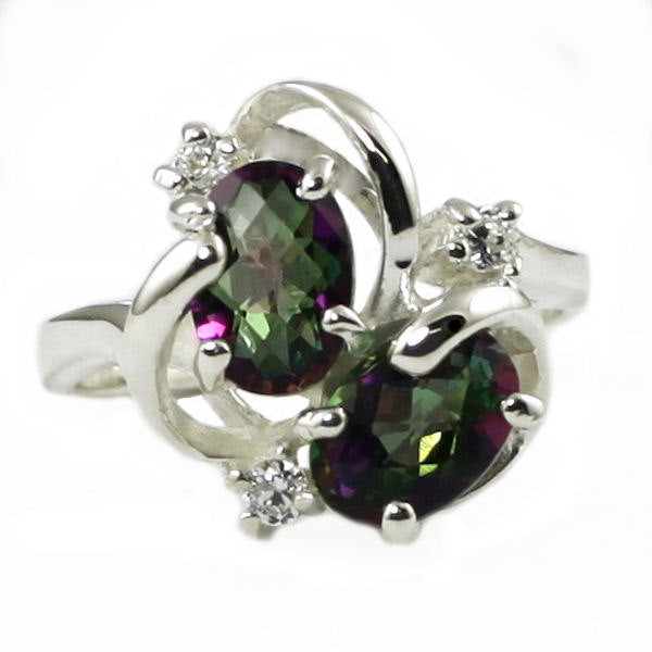 Sterling Silver Ladies Ring Mystic Fire Topaz SR016 Image 1